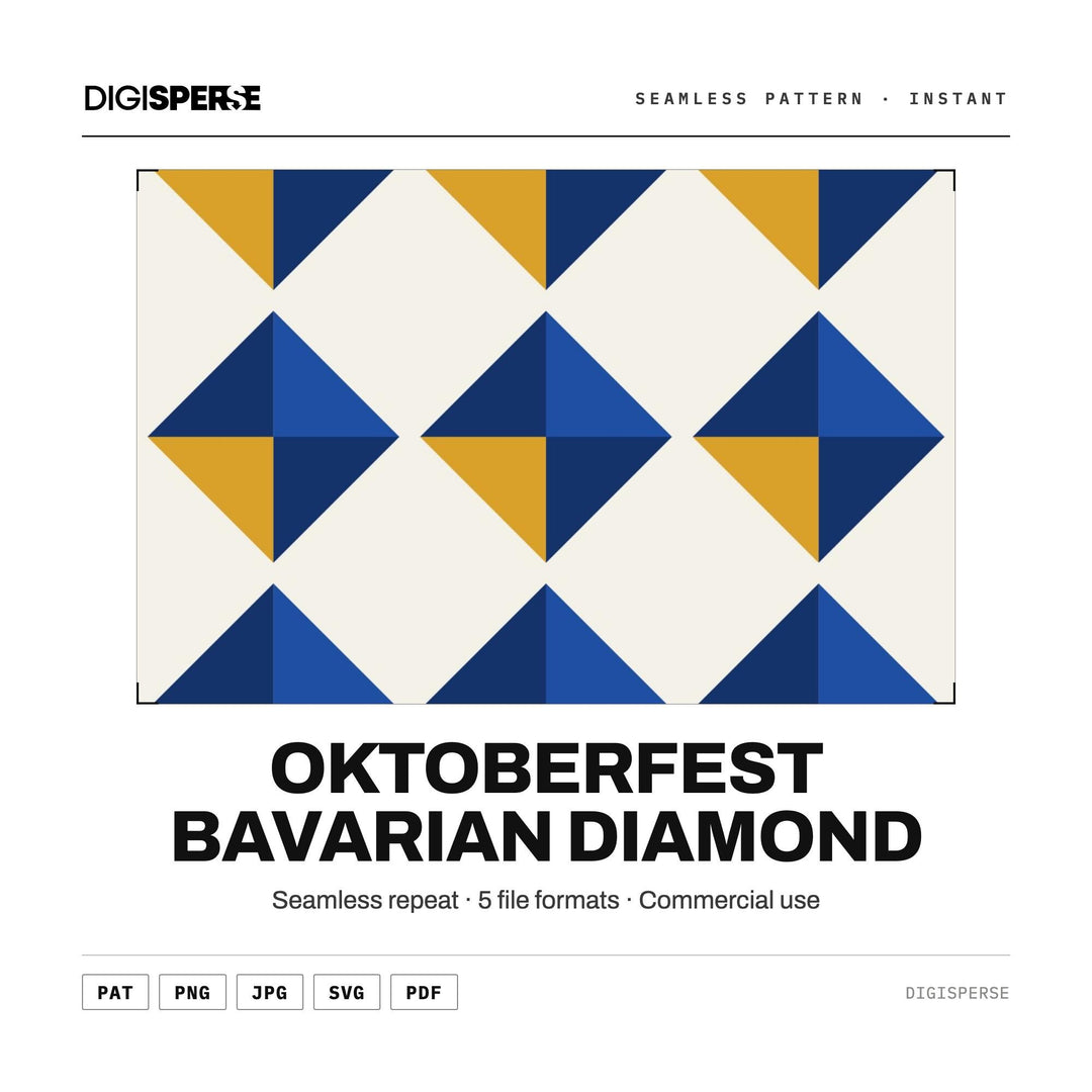 Oktoberfest Bavarian Diamond seamless pattern set — main preview