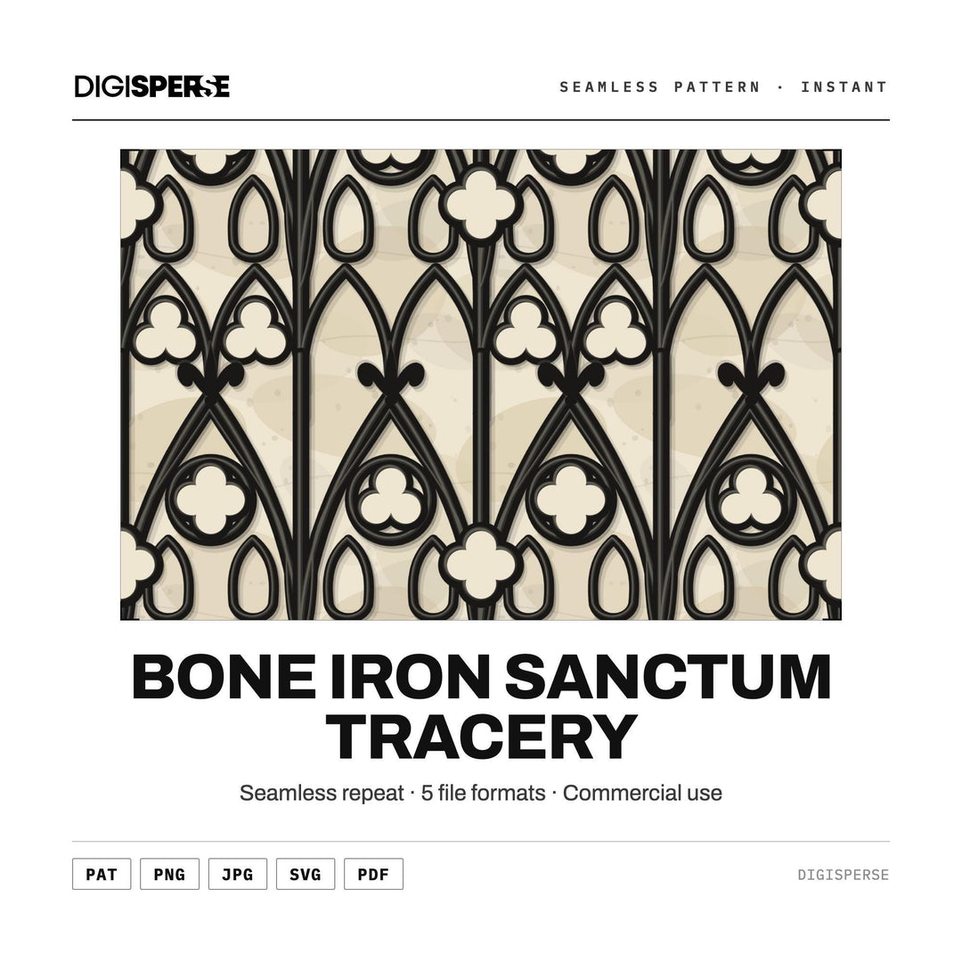 Bone Iron Sanctum Tracery seamless pattern set — main preview