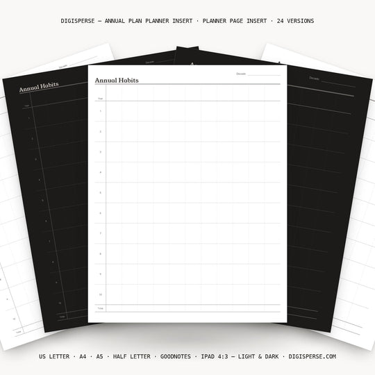 Annual Plan printable planner insert — main preview