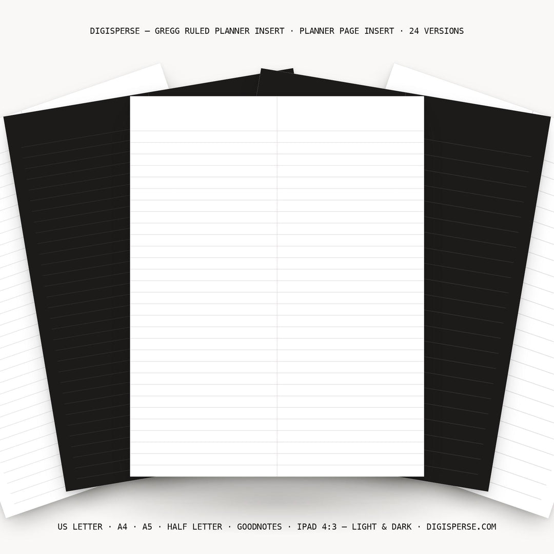 Gregg Ruled printable planner insert — main preview