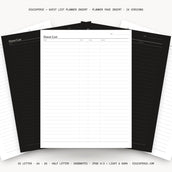 Guest List Planner Insert – Printable PDF in 6 Sizes, Light & Dark