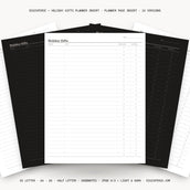 Holiday Gifts Planner Insert – Printable PDF in 6 Sizes, Light & Dark