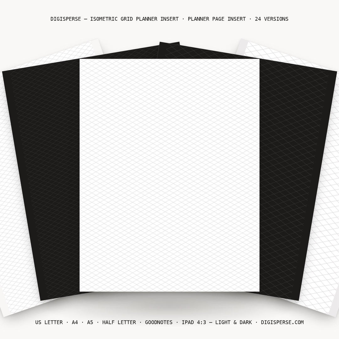 Isometric Grid Planner Insert | Dot Grid Paper | GoodNotes iPad PDF | Digital Download