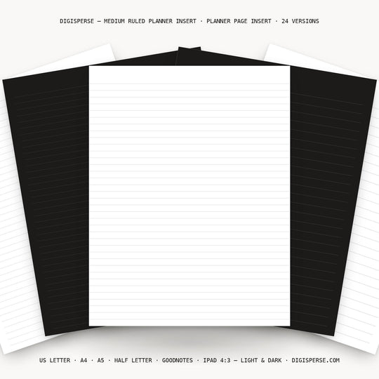 Medium Ruled printable planner insert — main preview