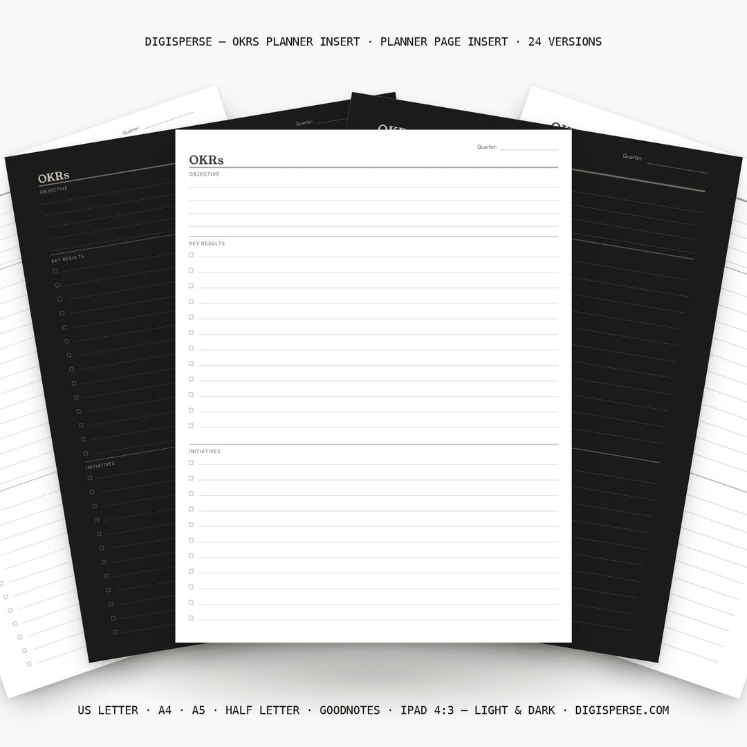 OKRs Planner Insert | Strategy Planner | GoodNotes iPad PDF | Digital Download