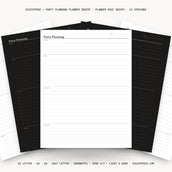 Party Planning Planner Insert – Printable PDF in 6 Sizes, Light & Dark