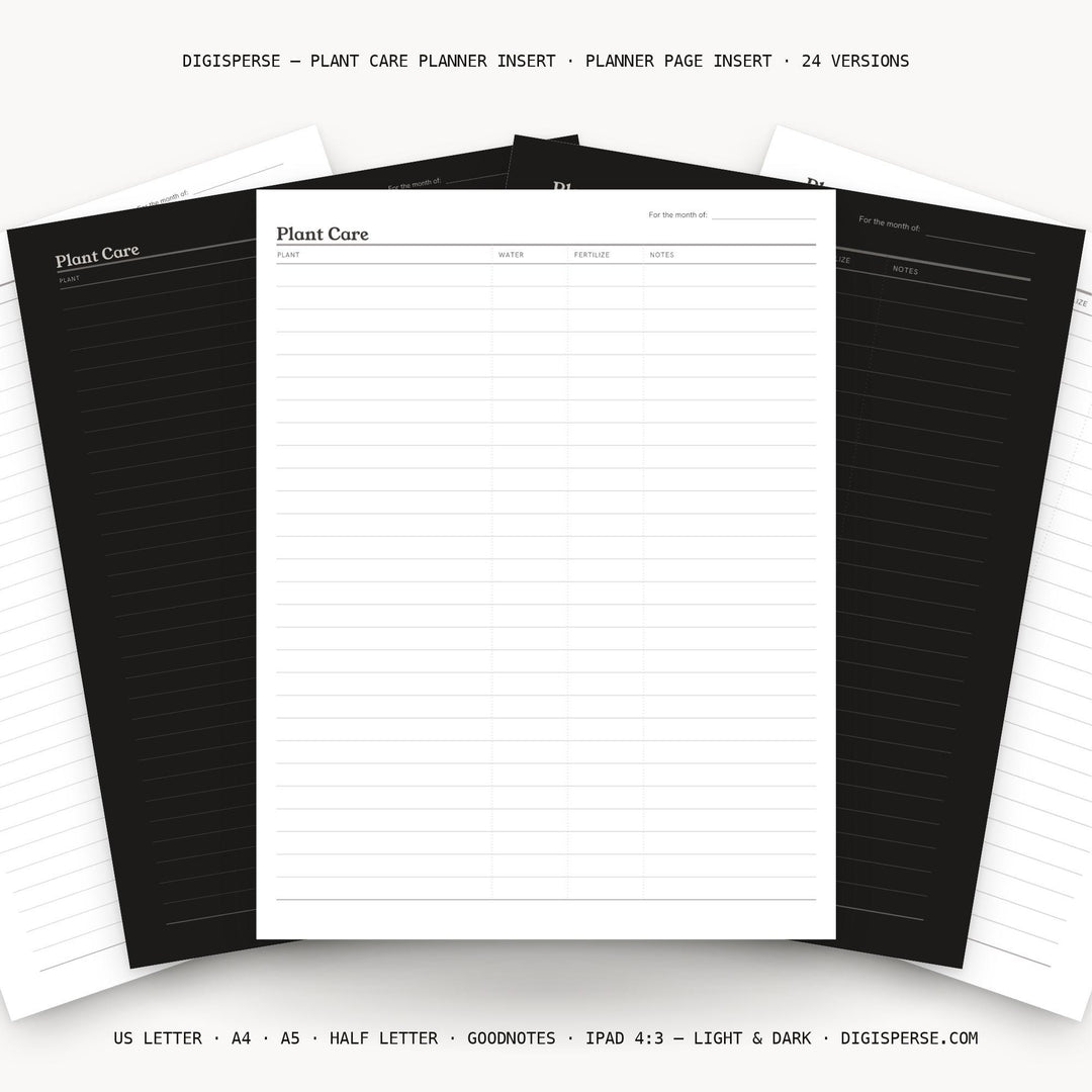 Plant Care Planner Insert | Home Planner | GoodNotes iPad PDF | Digital Download