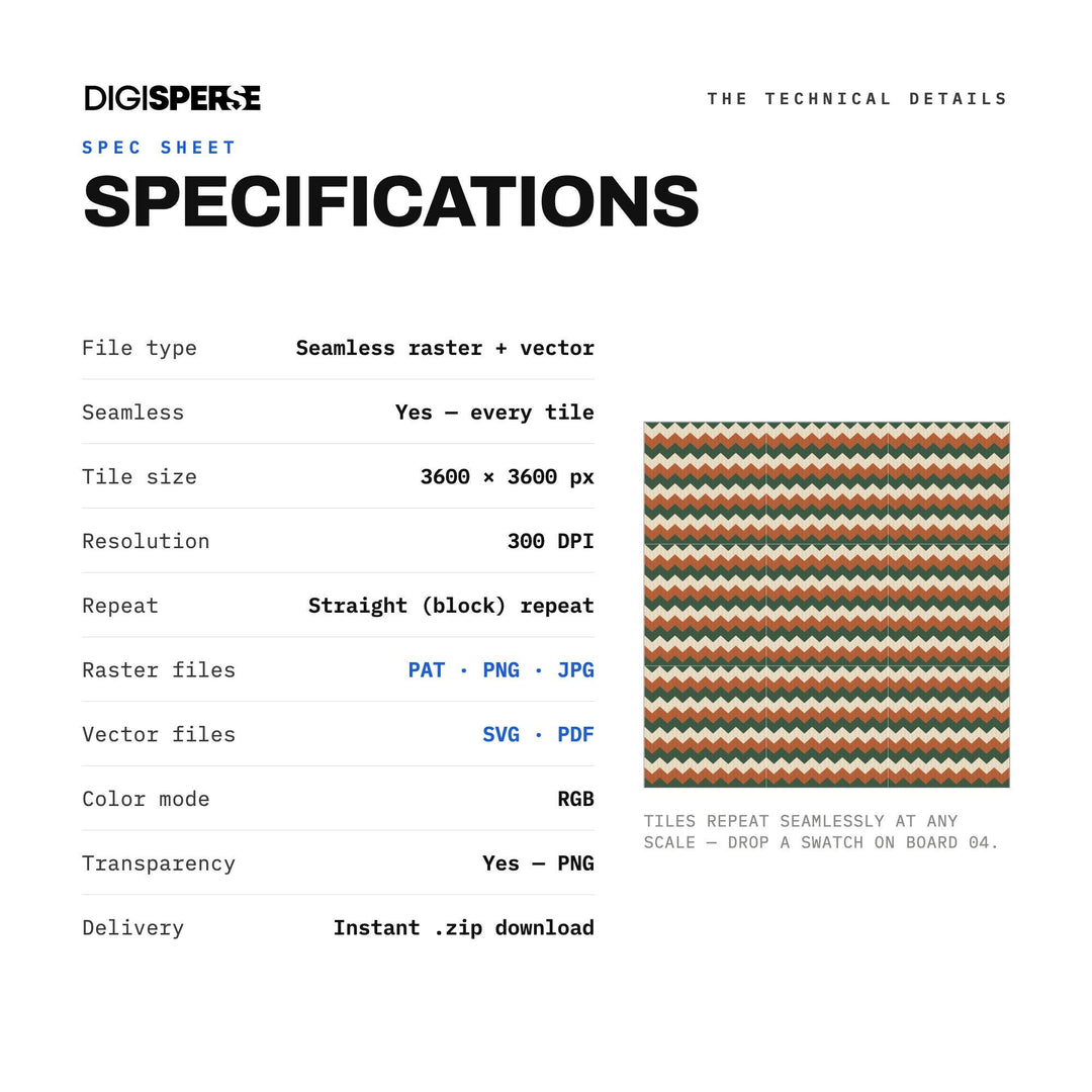 Pine Terracotta Chevron Knit seamless pattern set — preview image 8 of 8