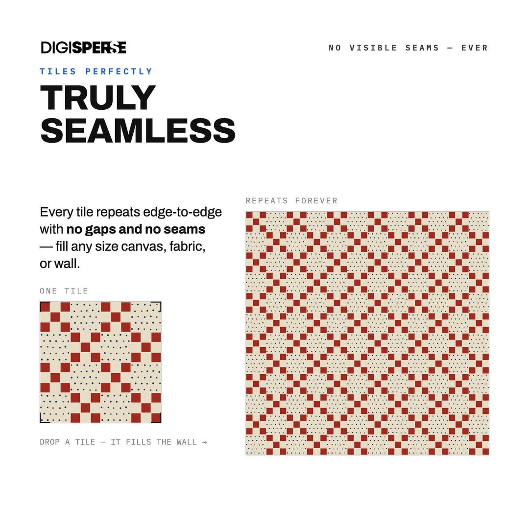 Oatmeal Crimson Nine Patch seamless pattern set — preview image 4 of 8