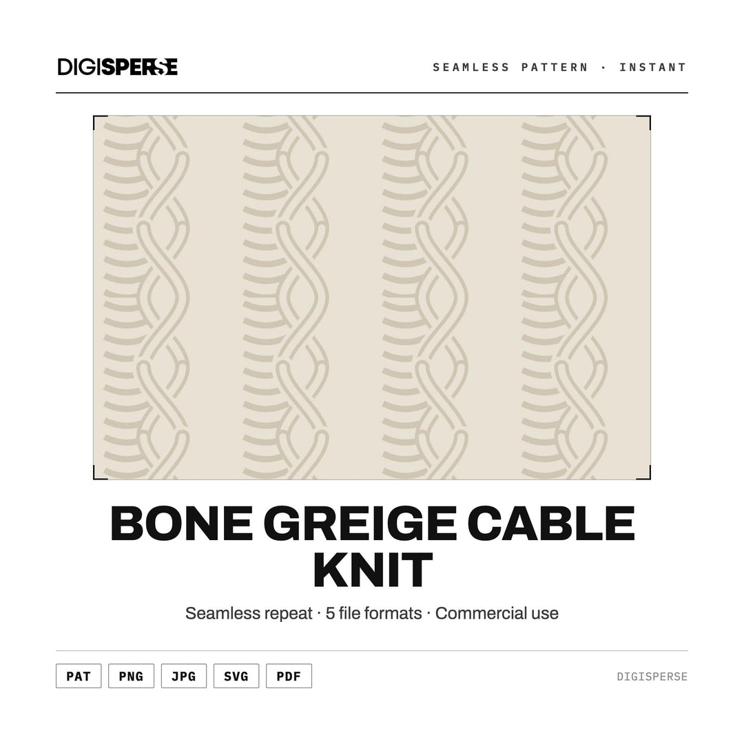 Bone Greige Cable Knit seamless pattern set — main preview