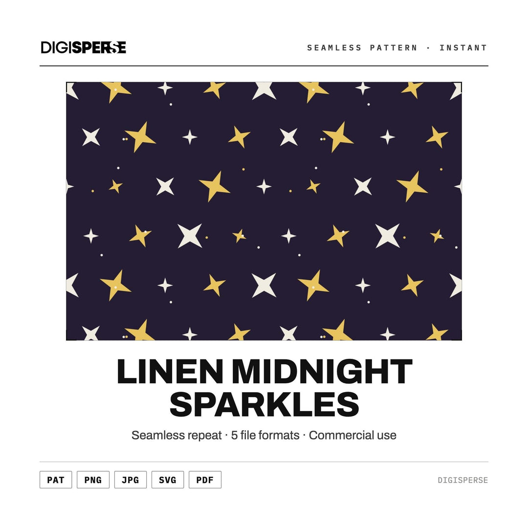 Digital Scrapbook Paper | Linen Midnight Sparkles | Fabric Wallpaper | PNG SVG PDF