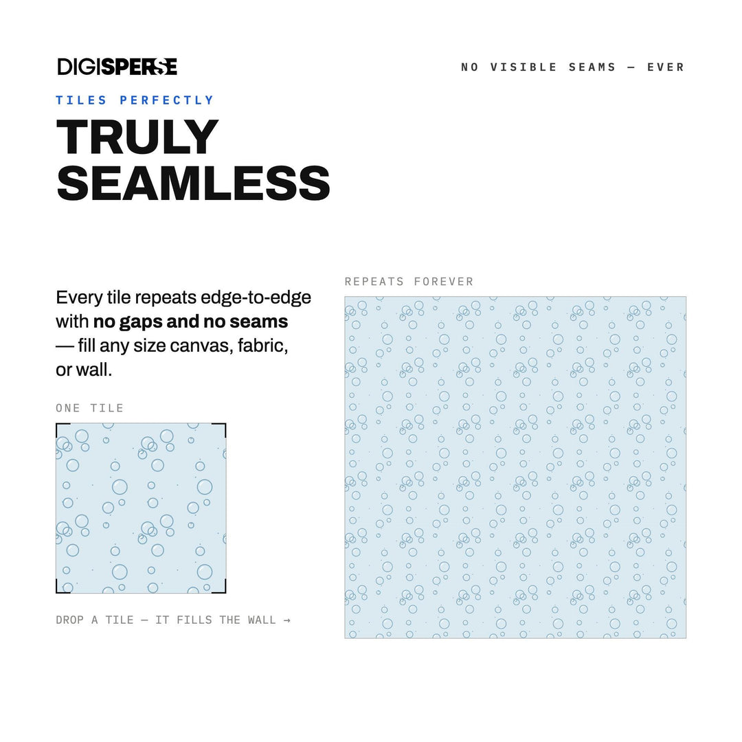 Seamless Digital Paper | Powder Blue Sky Soap Bubbles | Fabric Wallpaper