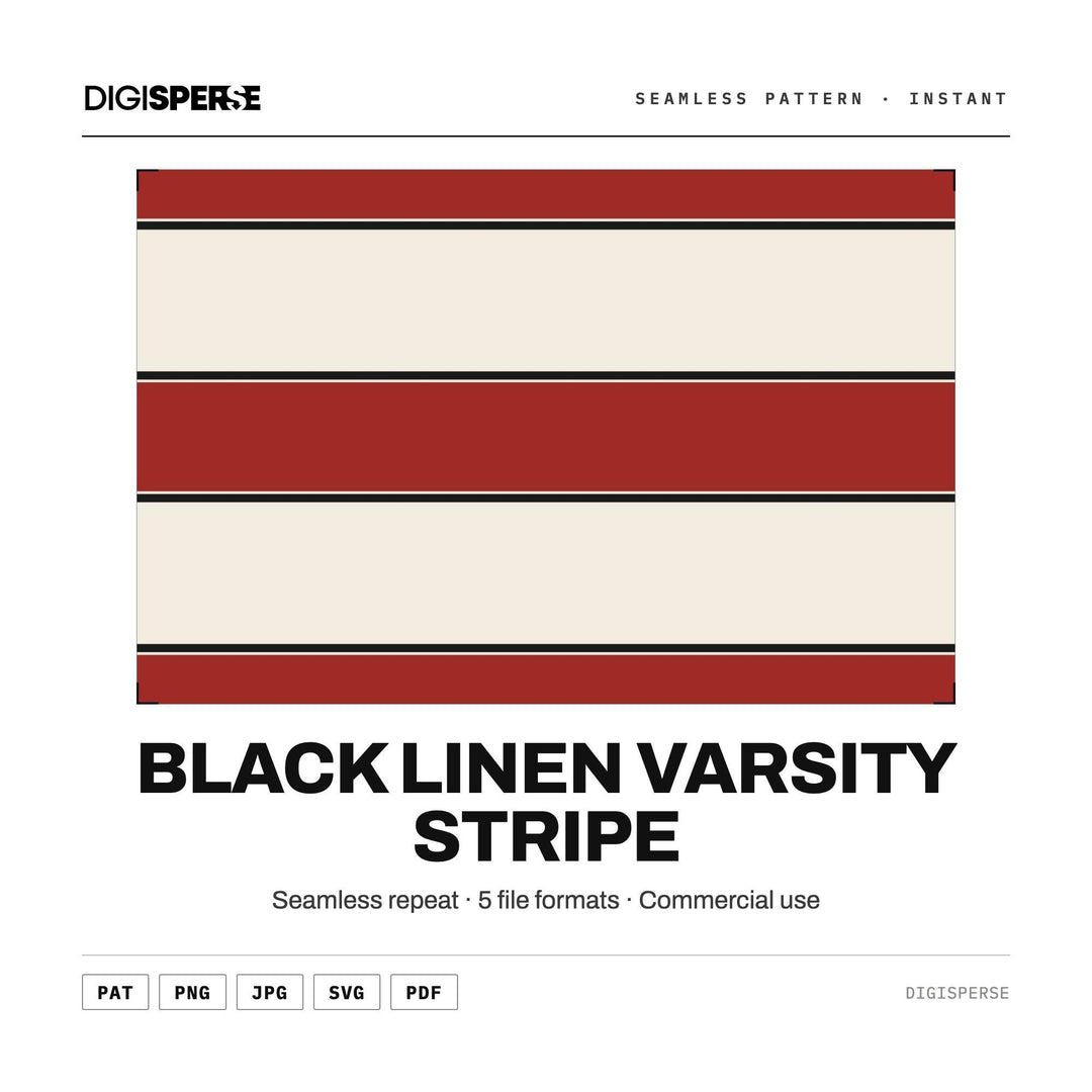 Seamless Pattern | Black Linen Varsity Stripe | Digital Paper Fabric Wallpaper