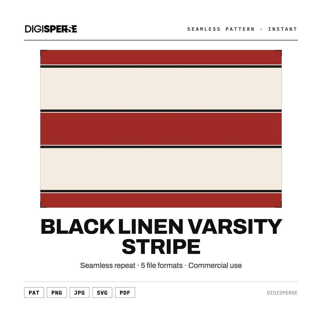 Seamless Pattern | Black Linen Varsity Stripe | Digital Paper Fabric Wallpaper