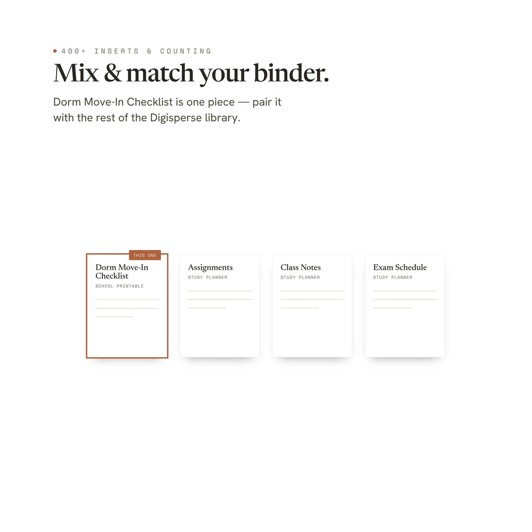 College Dorm Checklist | Back to School Planner Insert | GoodNotes iPad PDF | Instant Download