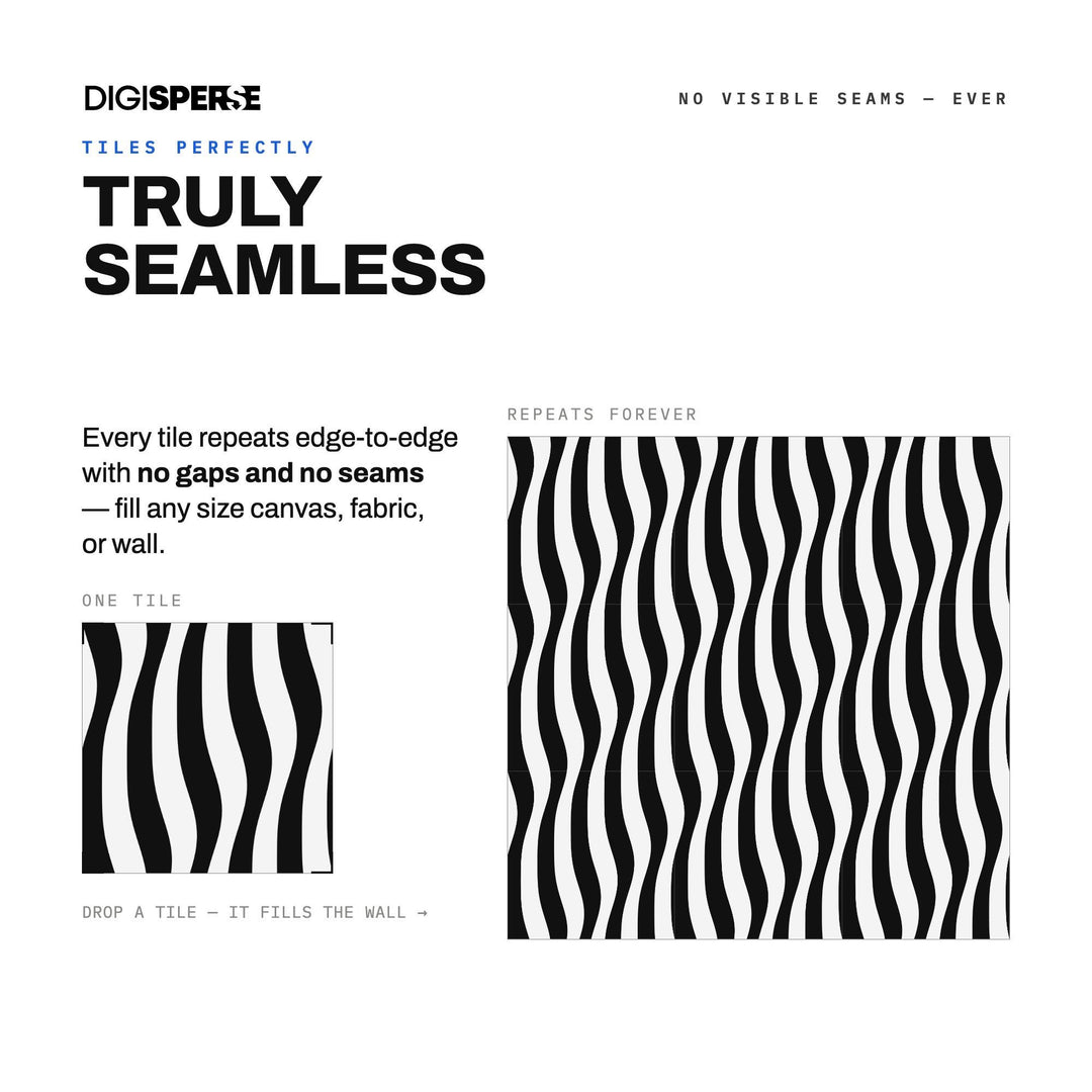 Digital Scrapbook Paper | Black White Freehand Op Art | Fabric Wallpaper