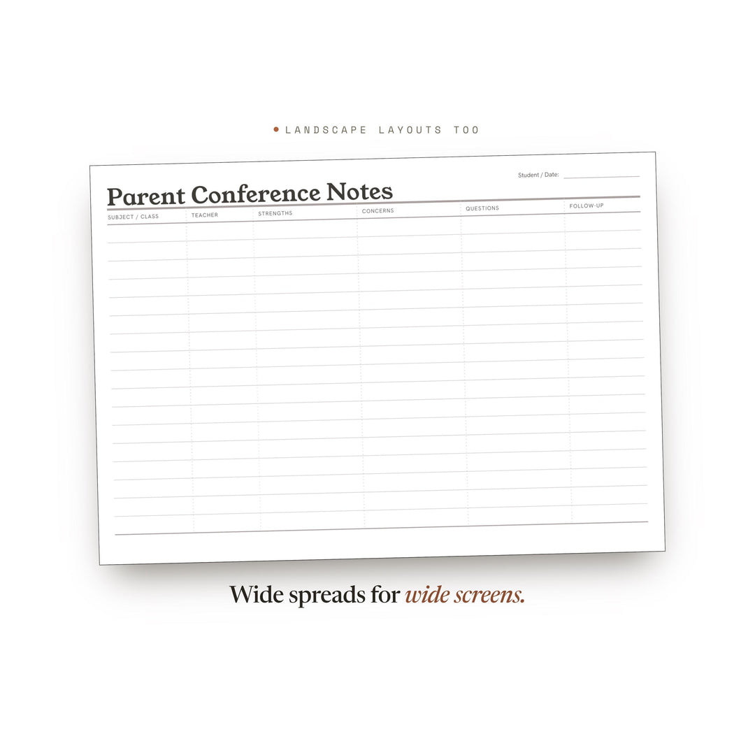 Parent Teacher Conference Notes printable planner insert — preview image 15 of 20