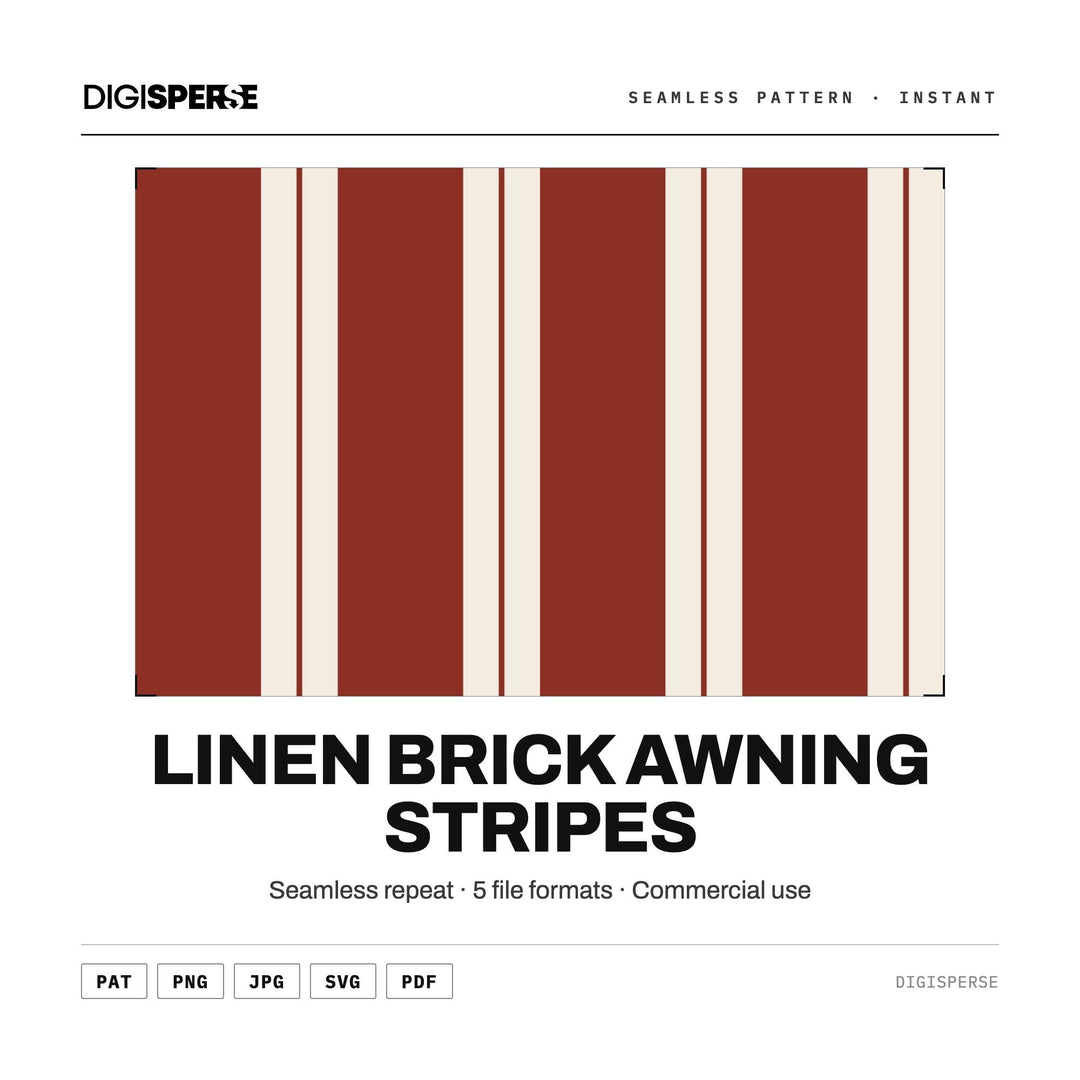 Seamless Pattern | Linen Brick Awning Stripes | Digital Paper Fabric Wallpaper