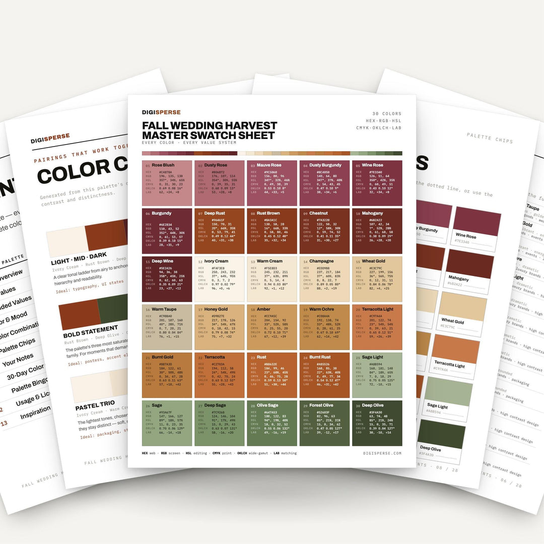 Fall Wedding Harvest color palette — main preview