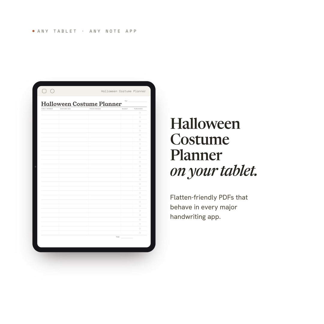 Halloween Costume Planner printable planner insert — preview image 6 of 20