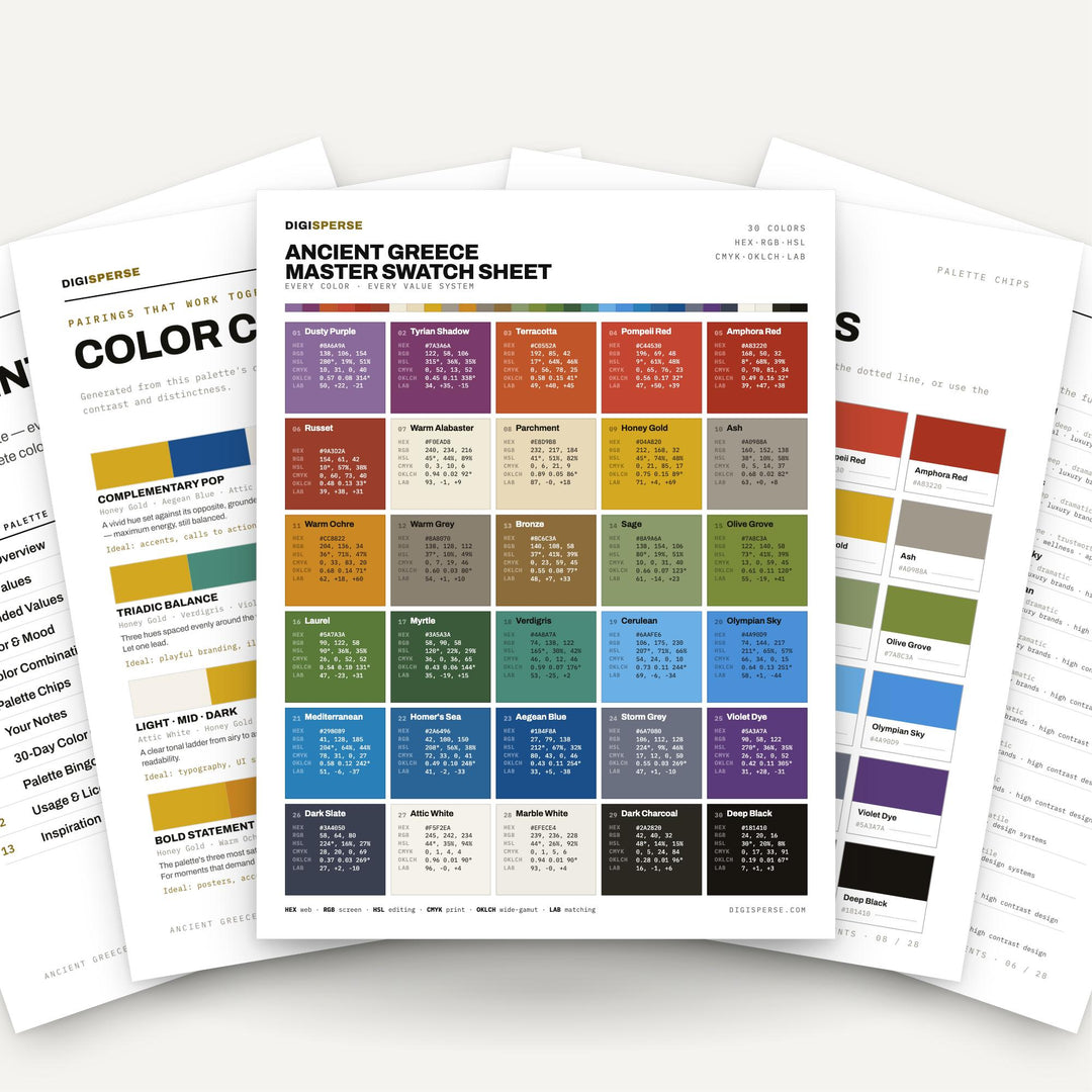 Ancient Greece color palette — main preview