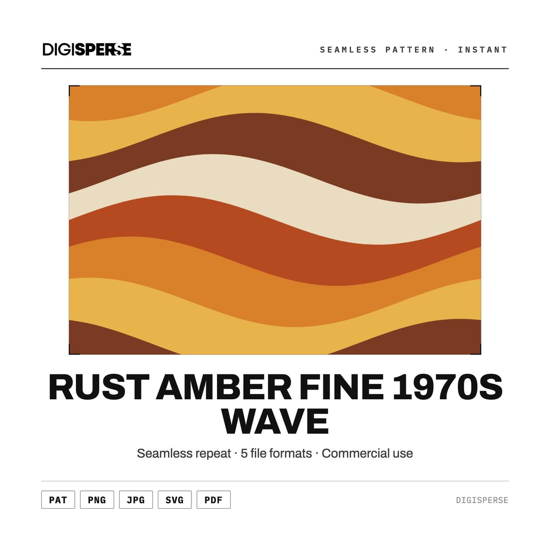 Digital Scrapbook Paper | Rust Amber Fine 1970s Wave | Fabric Wallpaper