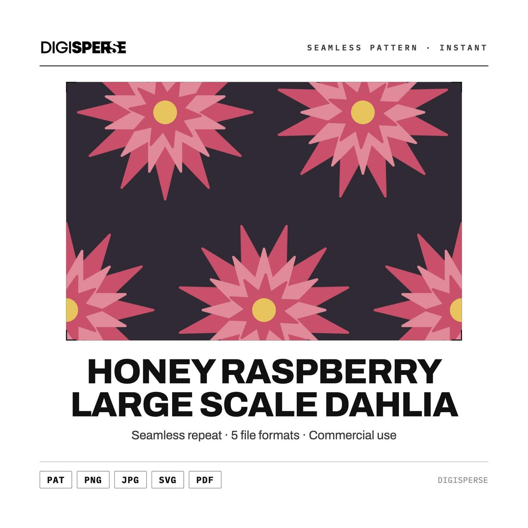 Seamless Digital Paper | Honey Raspberry Large Scale Dahlia | Fabric Wallpaper