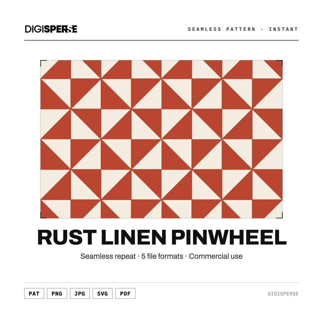 Seamless Pattern Svg | Rust Linen Pinwheel | Digital Paper Fabric Wallpaper | PNG PDF