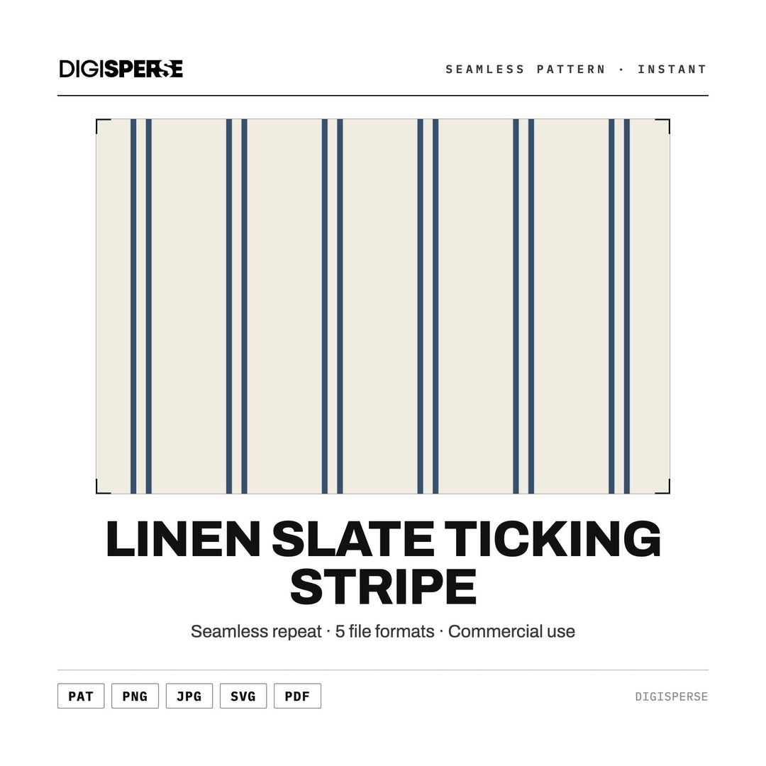 Seamless Pattern | Linen Slate Ticking Stripe | Digital Paper Fabric Wallpaper