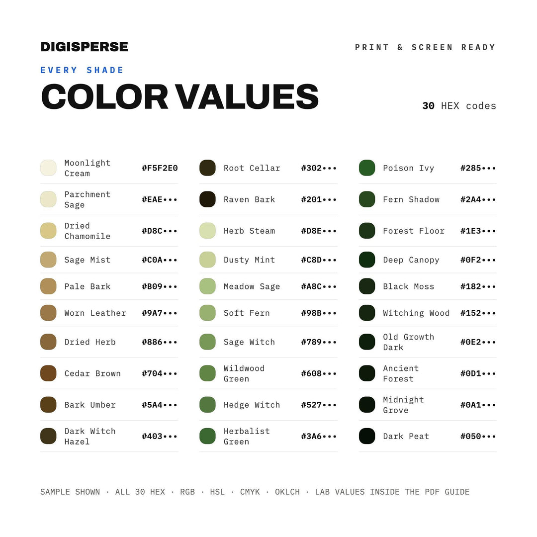 Green Witch Garden color palette — preview image 3 of 20