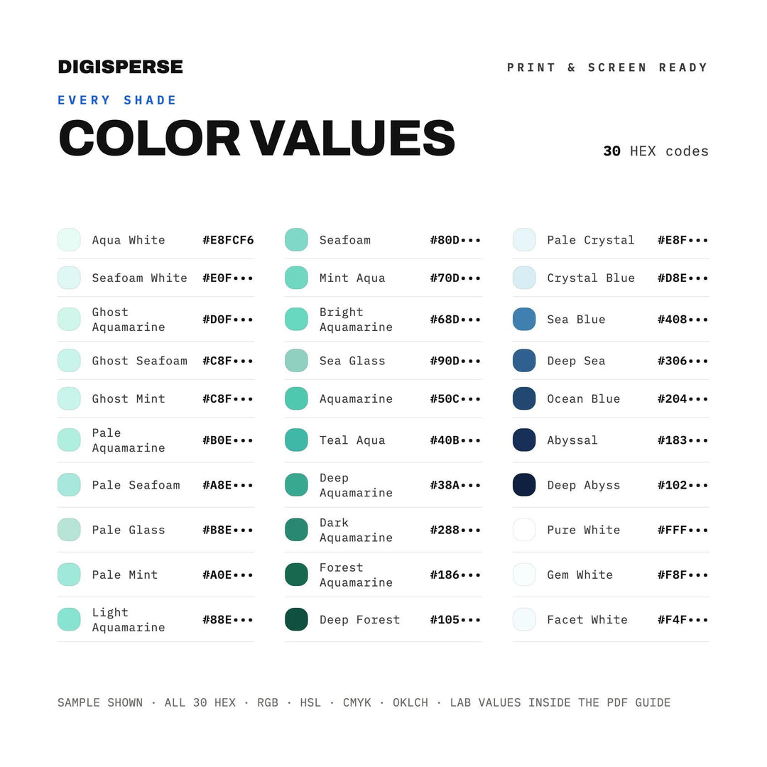 Aquamarine color palette — preview image 3 of 20