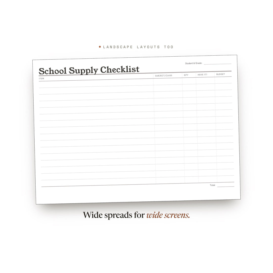 School Supply Checklist printable planner insert — preview image 15 of 20