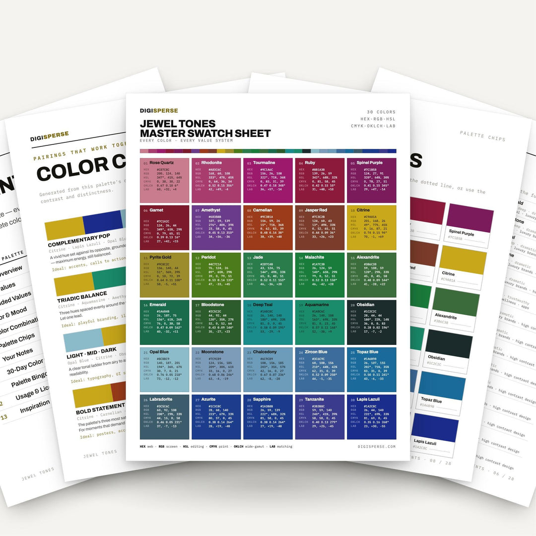 Jewel Tones color palette — main preview
