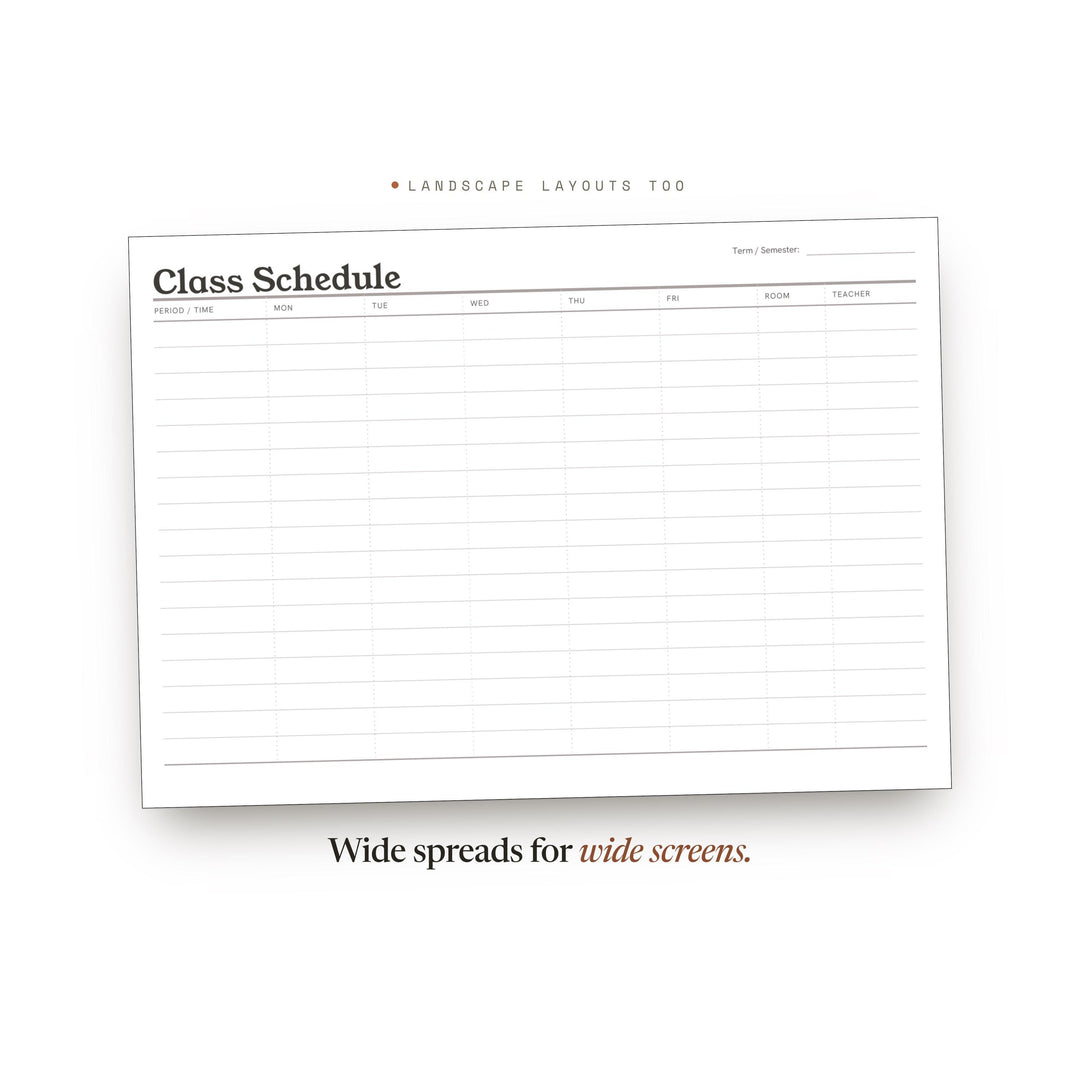 Class Schedule printable planner insert — preview image 15 of 20