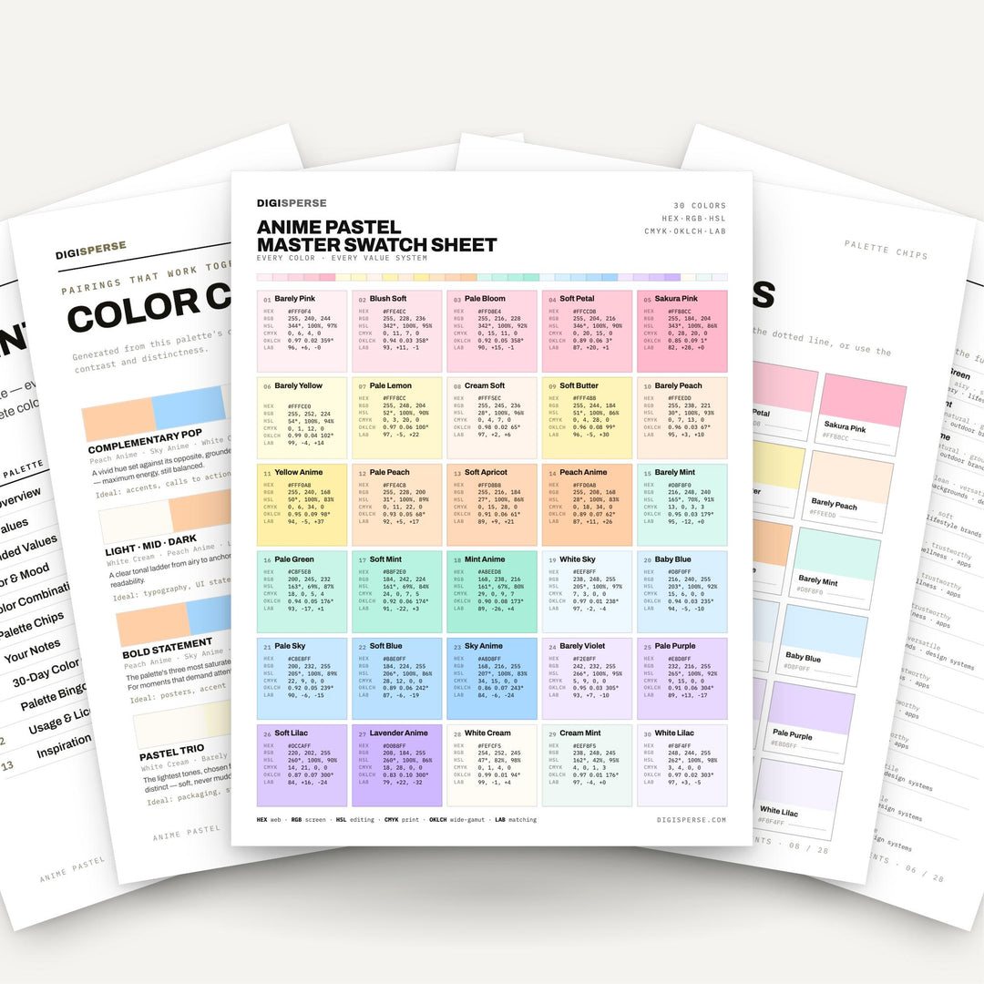 Anime Pastel color palette — main preview