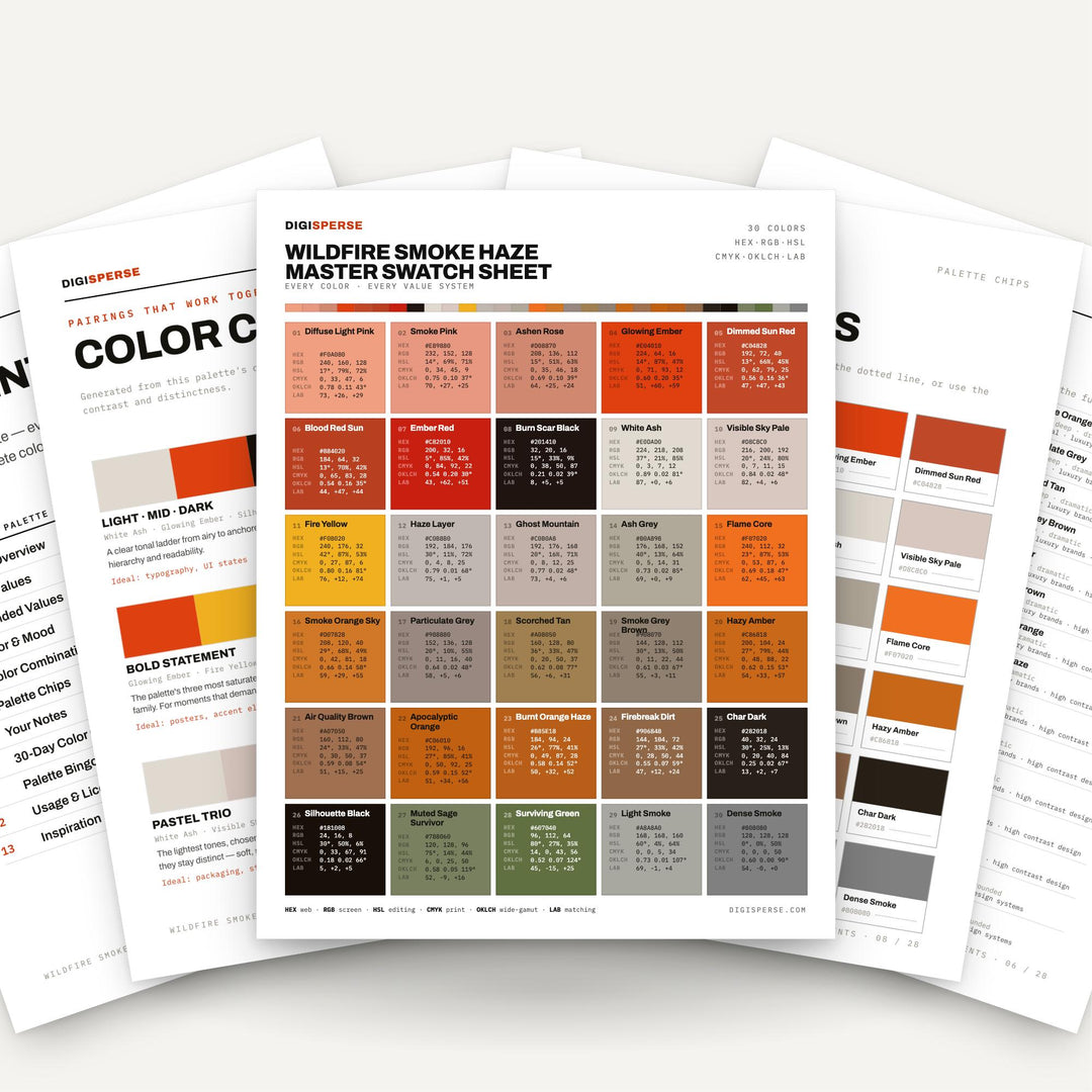Wildfire Smoke Haze color palette — main preview