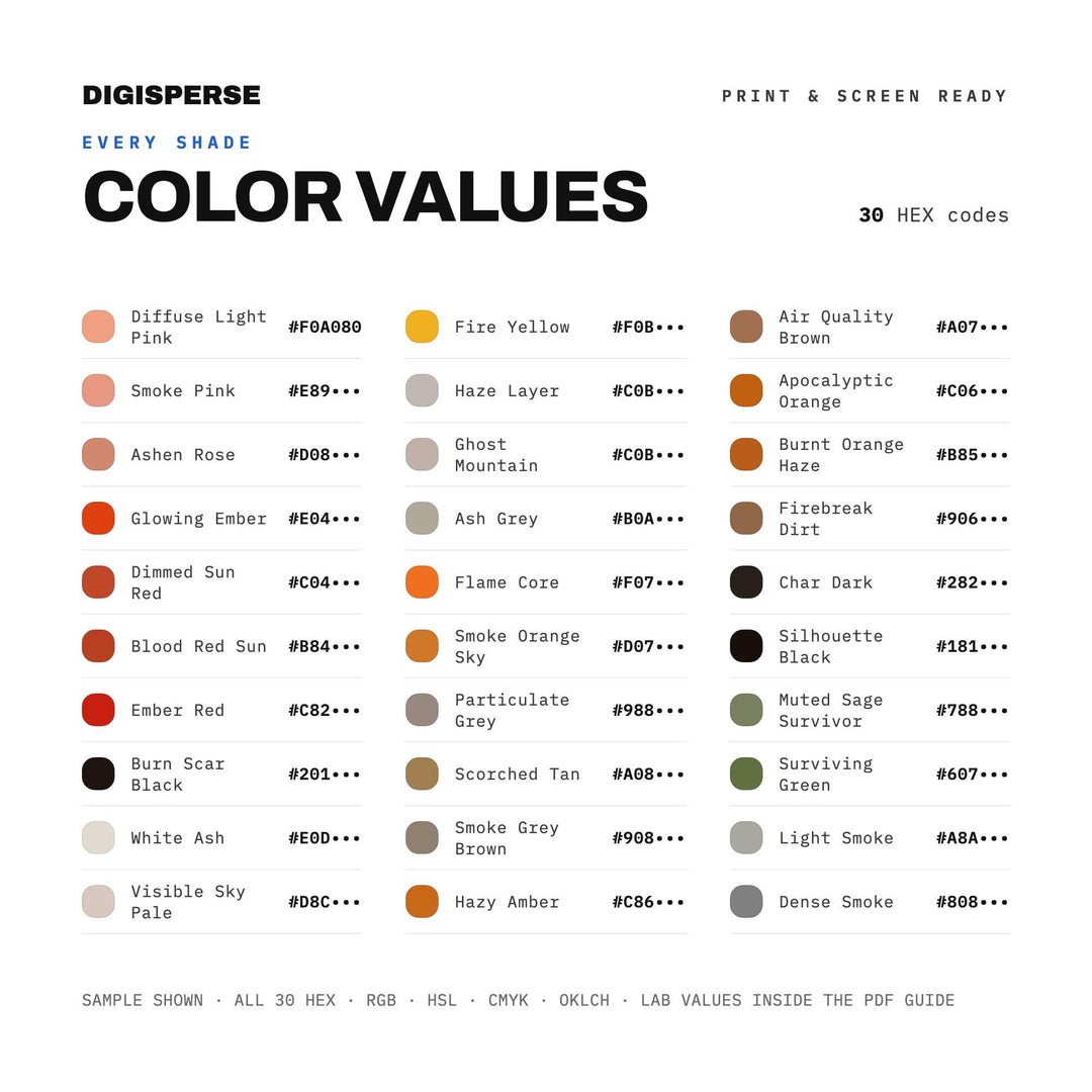 Wildfire Smoke Haze color palette — preview image 3 of 20