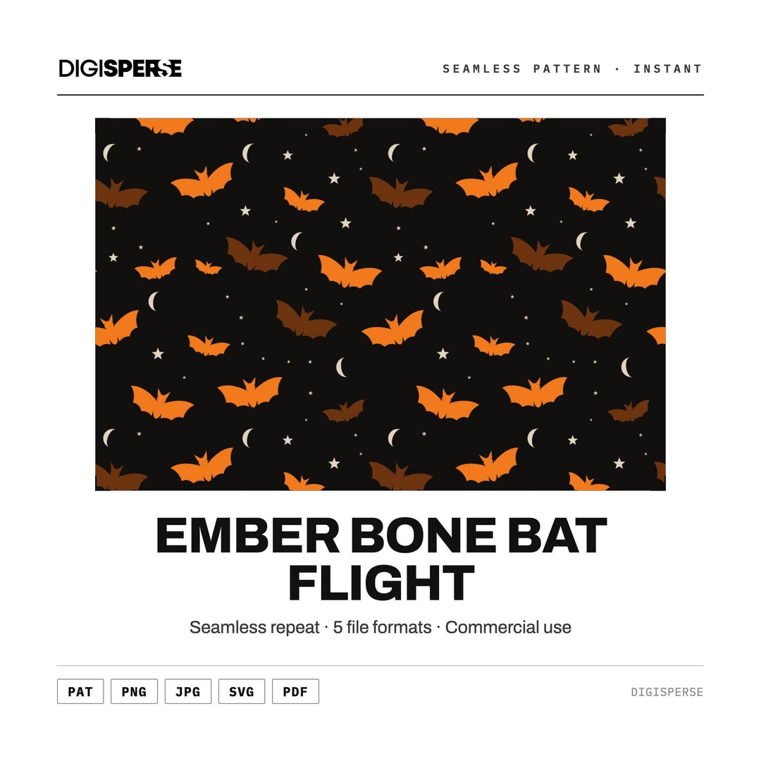 Ember Bone Bat Flight seamless pattern set — main preview