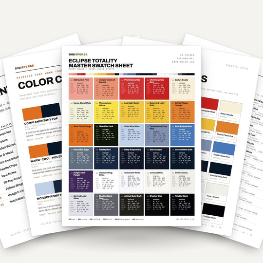 Eclipse Totality Color Palette | 30 Colors | Hex RGB CMYK | Procreate Swatches + ASE | Digital Download color palette — main