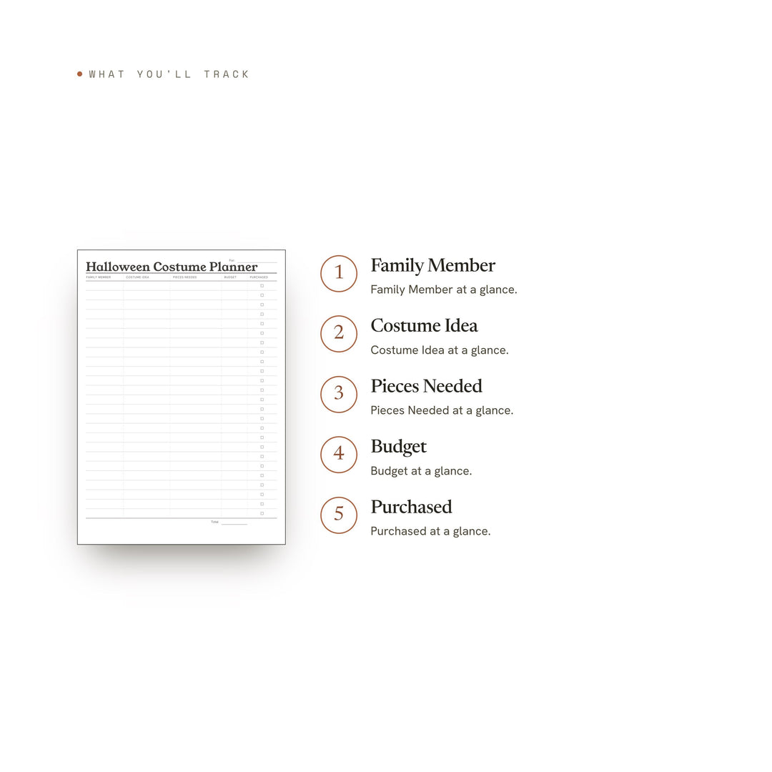 Halloween Costume Planner printable planner insert — preview image 8 of 20