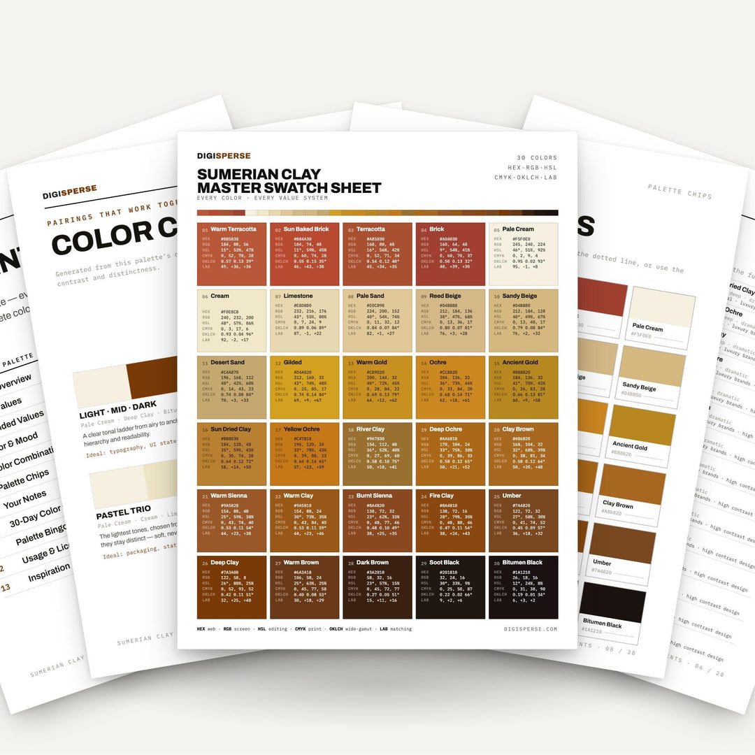 Sumerian Clay color palette — main preview