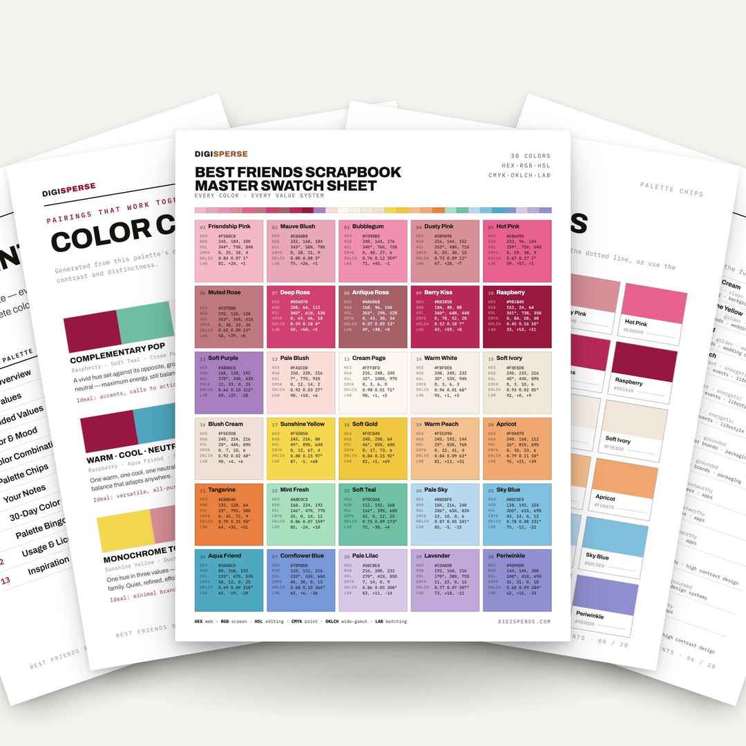 Best Friends Scrapbook color palette — main preview