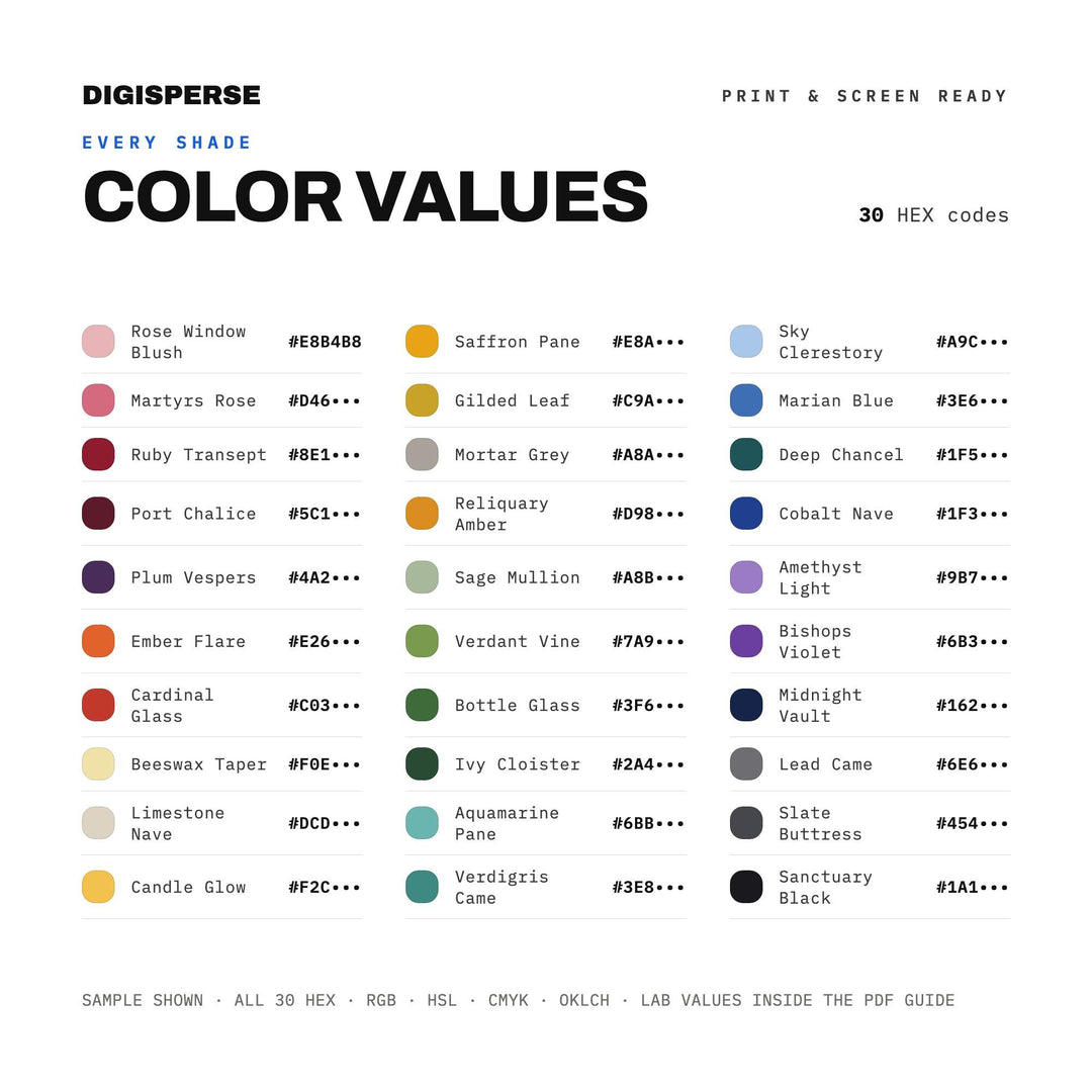 Cathedral Stained Glass color palette — preview image 3 of 20