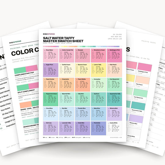 Sweet Pastel Color Palette for Beach Candy Art and Retro Seaside Branding, 30 Taffy Pink Hues, Procreate Swatches color
