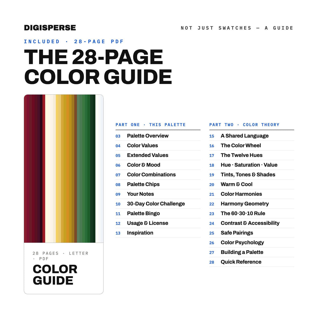 Advent Calendar Color Palette | 30 Colors | Hex RGB CMYK | Procreate Swatches + ASE | Digital Download color palette —