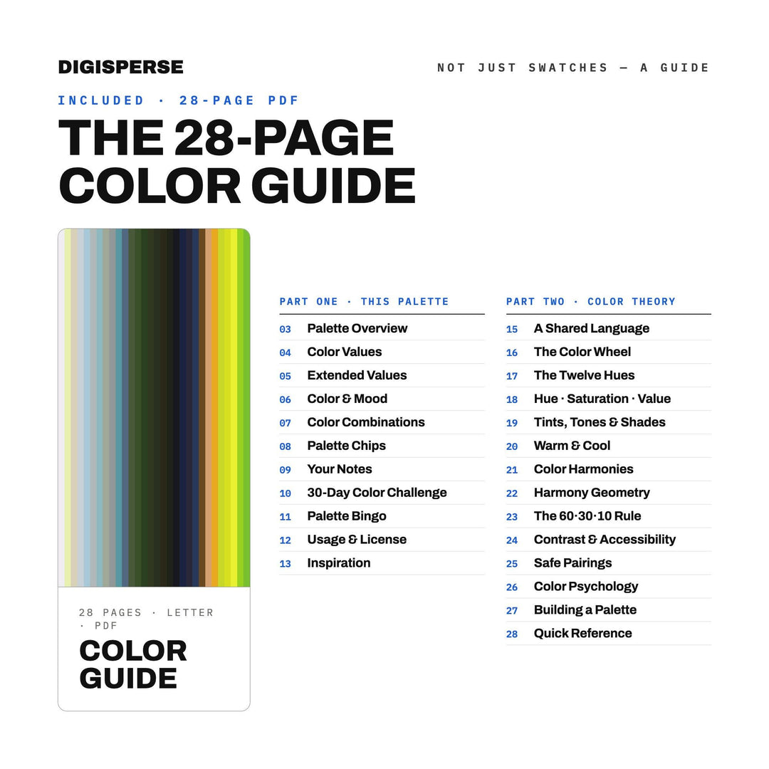 Jar of Fireflies Color Palette | 30 Procreate Swatches, HEX, RGB, CMYK (Digital Download) color palette — preview image 5 of