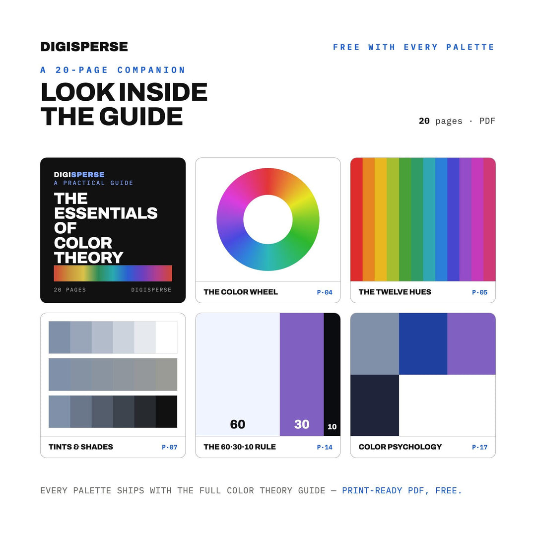 Calm Tech Color Palette for UI UX Design and Modern App Branding, 30 Ambient Interface Hues, Procreate Swatches, Hex Codes