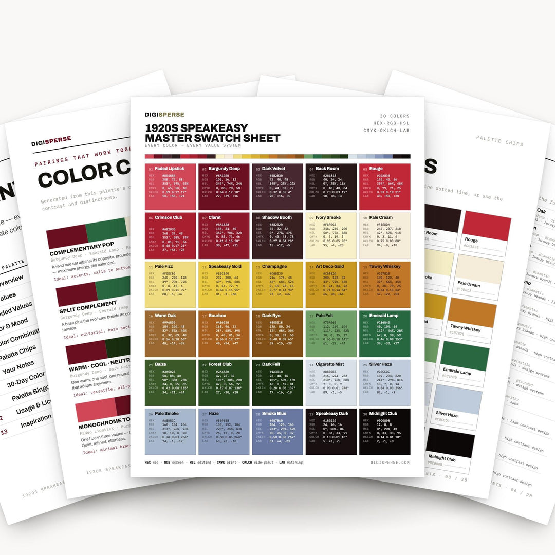 1920s Speakeasy Color Palette color palette — main preview