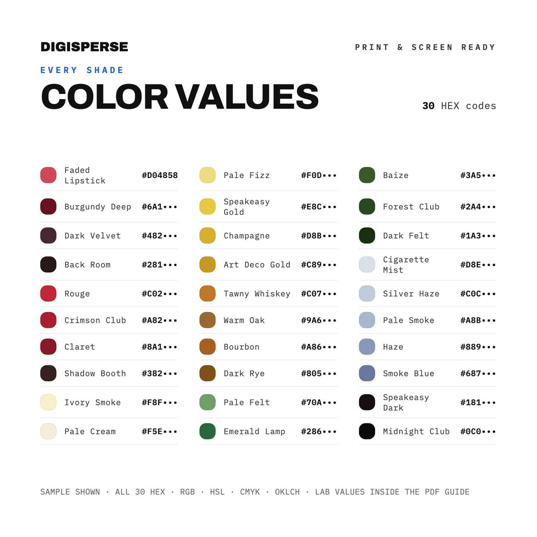 1920s Speakeasy Color Palette color palette — preview image 3 of 20