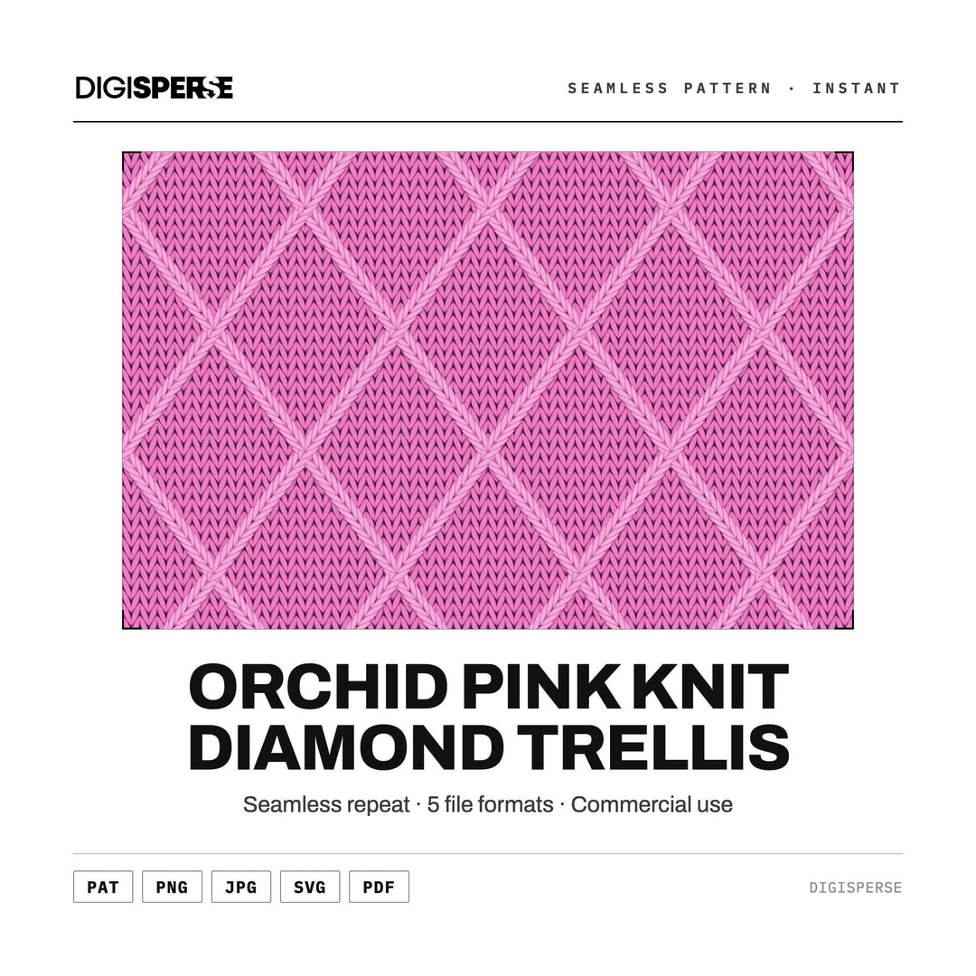 Orchid Pink Knit Diamond Trellis seamless pattern set — main preview